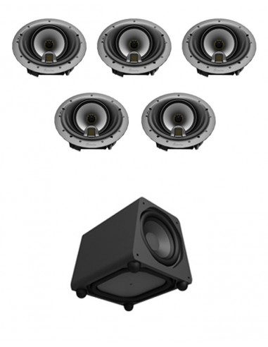 Pachet boxe 5.1 de tavan cu GOLDENEAR HTR7000 si subwoofer