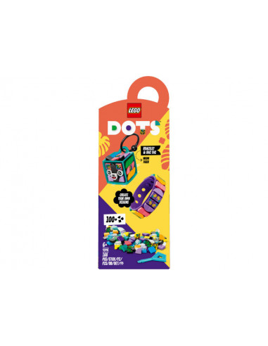 Lego Dots, Bratara si talisman - Tigru neon,41945