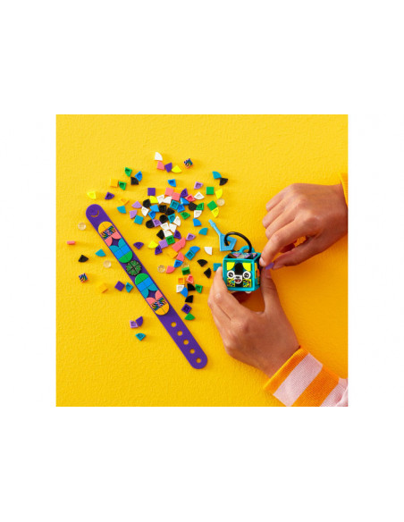 Lego Dots, Bratara si talisman - Tigru neon,41945