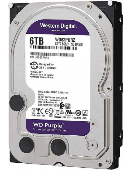 HDD SATA 6TB 6GB/S 128MB/PURPLE WD62PURZ WDC,WD62PURZ