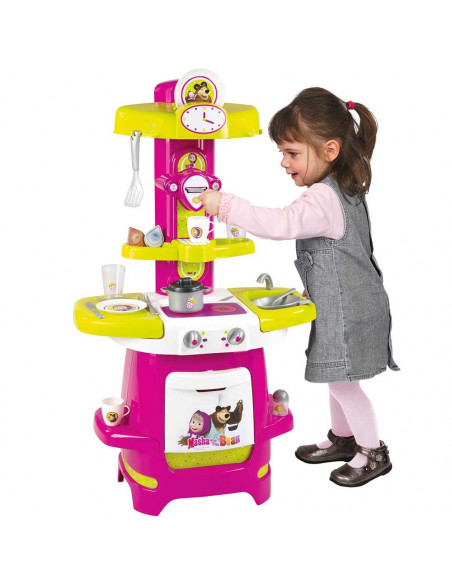 Bucatarie Smoby Masha and The Bear Cooky roz cu