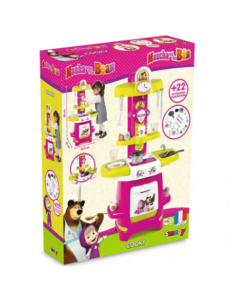 Bucatarie Smoby Masha and The Bear Cooky roz cu
