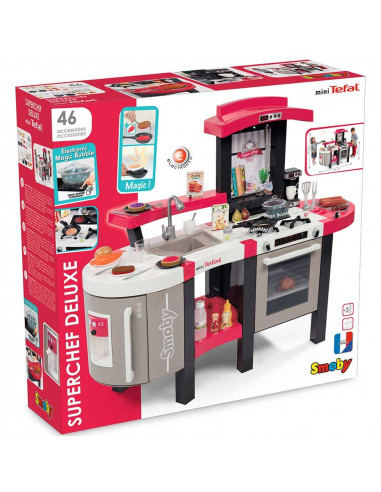 Bucatarie Smoby Tefal Super Chef Deluxe cu grill si aparat de