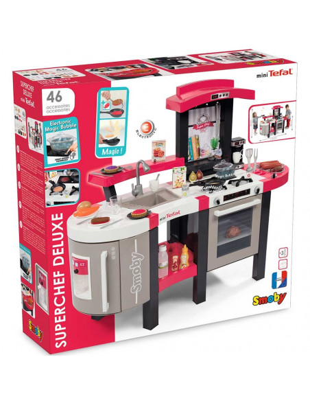 Bucatarie Smoby Tefal Super Chef Deluxe cu grill si aparat de