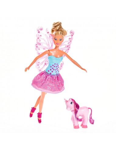 Papusa Simba Steffi Love 29 cm Fairy Friends cu ponei si aripi