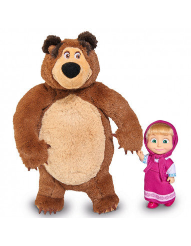 Set Simba Masha and The Bear papusa Masha 12 cm si ursulet de