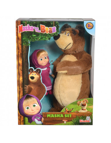 Set Simba Masha and The Bear papusa Masha 12 cm si ursulet de