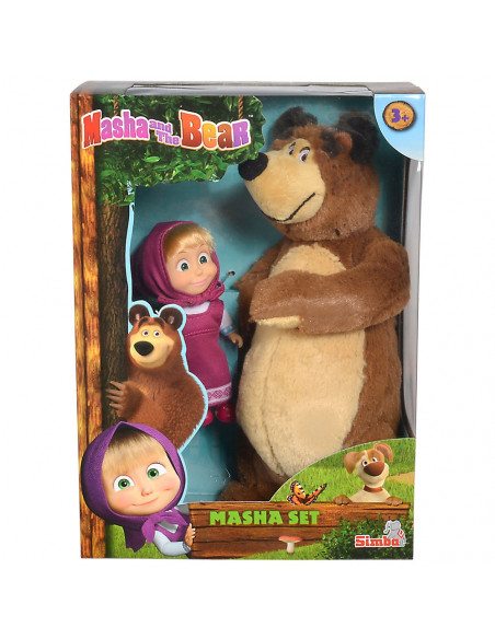 Set Simba Masha and The Bear papusa Masha 12 cm si ursulet de