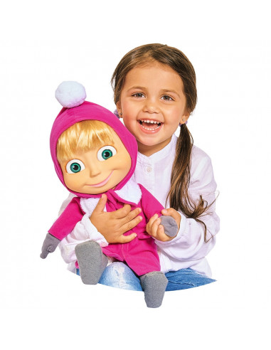 Papusa cu corp moale Simba Masha and the Bear 40 cm Masha Soft