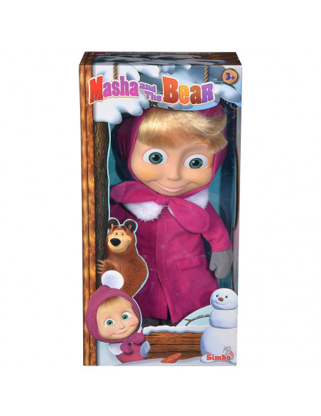 Papusa cu corp moale Simba Masha and the Bear 40 cm Masha Soft