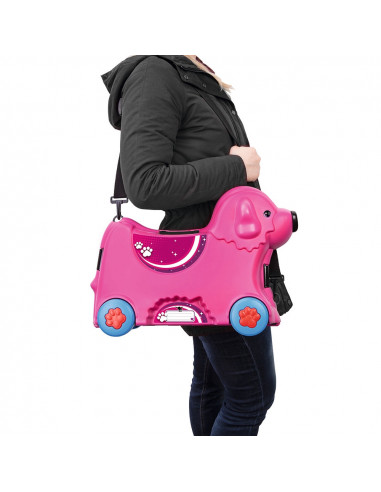 Masinuta de impins tip valiza Big Bobby Trolley pink,S800055353