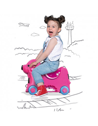 Masinuta de impins tip valiza Big Bobby Trolley pink,S800055353
