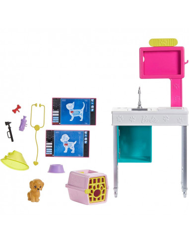 Set Barbie by Mattel I can be Cabinet veterinar GJL68 cu