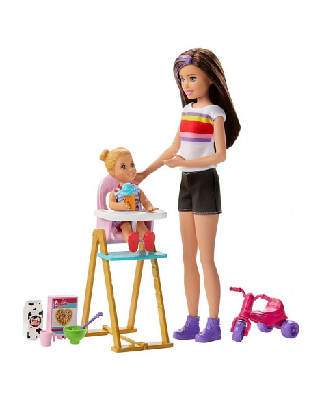 Set Barbie by Mattel Family Skipper Mamica si bebelus,MT-GHV87