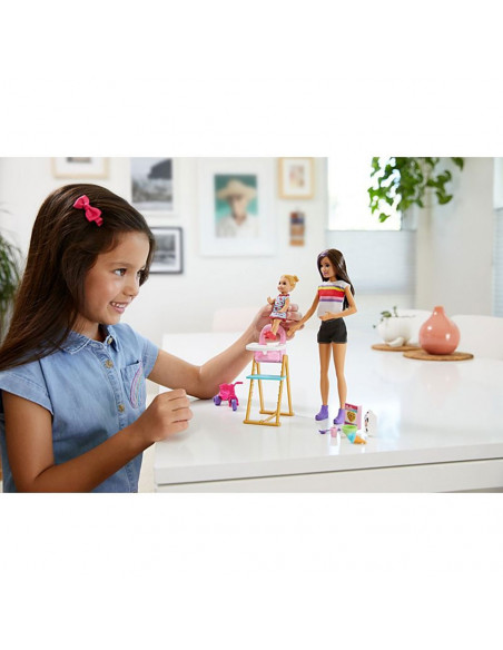 Set Barbie by Mattel Family Skipper Mamica si bebelus,MT-GHV87