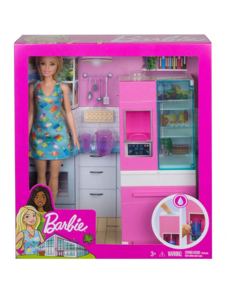 Set Barbie by Mattel Estate frigider cu papusa si