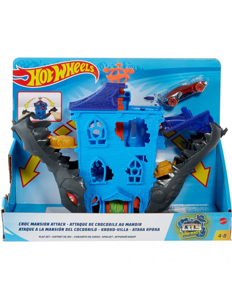 Pista de masini Hot Wheels by Mattel Croc Mansion Attack cu
