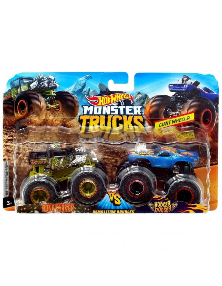 Set Hot Wheels by Mattel Monster Trucks Demolition Doubles Bone