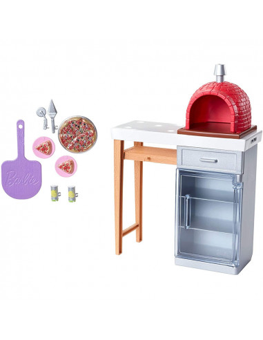 Set Barbie by Mattel Pizzerie cu accesorii,MT-FXG37-FXG39