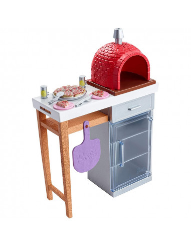 Set Barbie by Mattel Pizzerie cu accesorii,MT-FXG37-FXG39