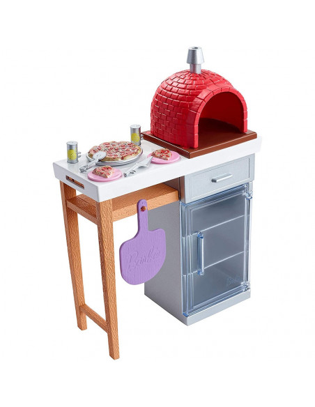 Set Barbie by Mattel Pizzerie cu accesorii,MT-FXG37-FXG39