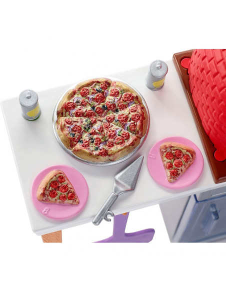 Set Barbie by Mattel Pizzerie cu accesorii,MT-FXG37-FXG39