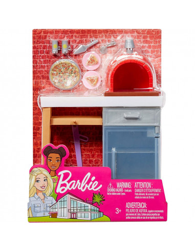 Set Barbie by Mattel Pizzerie cu accesorii,MT-FXG37-FXG39