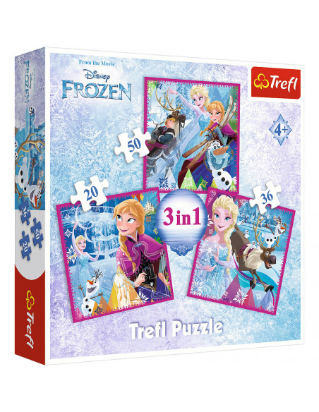 Set puzzle 3 in 1 Trefl Disney Frozen 2, Magia iernii, 1x20