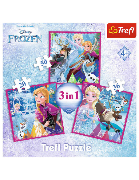 Set puzzle 3 in 1 Trefl Disney Frozen 2, Magia iernii, 1x20