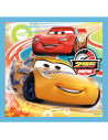 Set puzzle 3 in 1 Trefl Disney Cars, Pregatiri pentru cursa