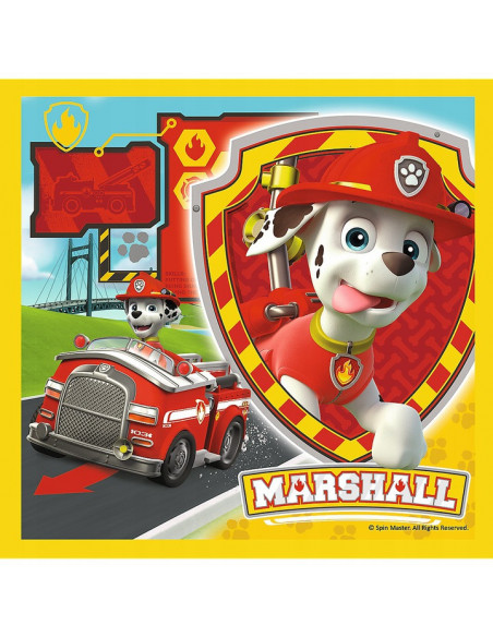 Set puzzle 3 in 1 Trefl Paw Patrol, Marshall Rubble si Chase
