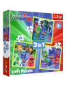 Set puzzle 3 in 1 Trefl Eroi in Pijama, Gata de actiune, 1x20