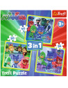Set puzzle 3 in 1 Trefl Eroi in Pijama, Gata de actiune, 1x20