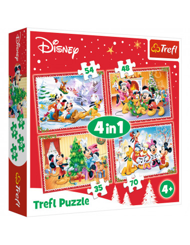 Set puzzle 4 in 1 Trefl Disney, Sarbatoarea Craciunului, 1x35