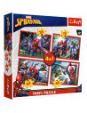 Set puzzle 4 in 1 Trefl Marvel Spider Man, Forta paianjenului