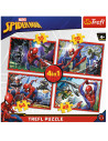 Set puzzle 4 in 1 Trefl Marvel Spider Man, Forta paianjenului