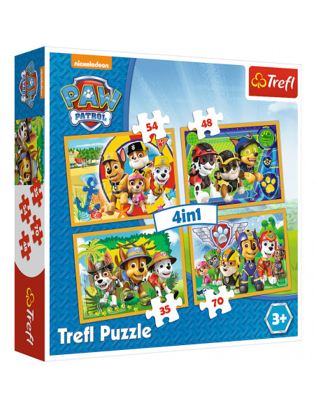 Set puzzle 4 in 1 Trefl Paw Patrol, Mereu punctual, 1x35 piese