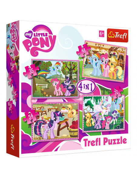 Set puzzle 4 in 1 Trefl My Little Pony, Poneii in vacanta, 1x35
