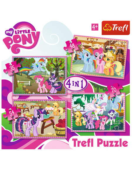 Set puzzle 4 in 1 Trefl My Little Pony, Poneii in vacanta, 1x35