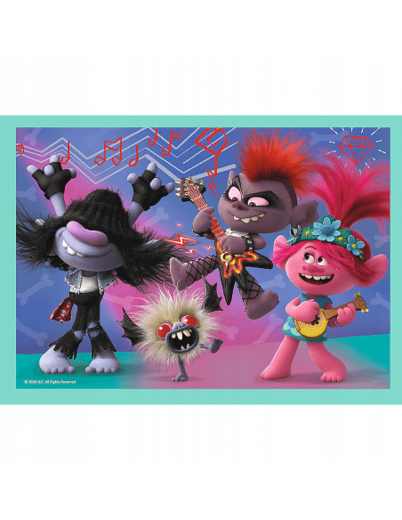 Set puzzle 4 in 1 Trefl DreamWorks Trolls, Turneul trolilor