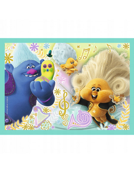 Set puzzle 4 in 1 Trefl DreamWorks Trolls, Turneul trolilor