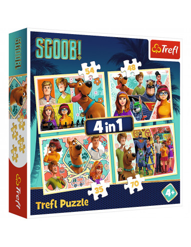 Set puzzle 4 in 1 Trefl Scooby Doo si prietenii, 1x35 piese