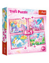 Set puzzle 4 in 1 Trefl Lumea magica a unicornilor, 1x35 piese