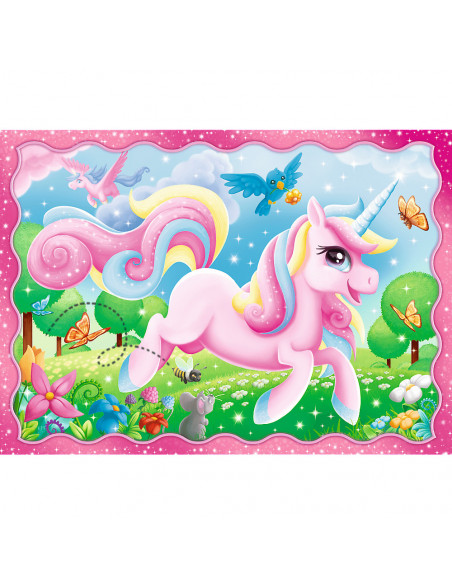 Set puzzle 4 in 1 Trefl Lumea magica a unicornilor, 1x35 piese