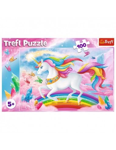 Puzzle Trefl Lumea de cristal a unicornilor 100 piese,TR-16364