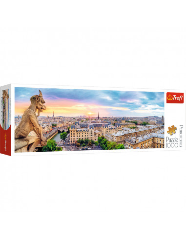 Puzzle Trefl Panorama, Vedere de la Catedrala Notre-Dame 1000