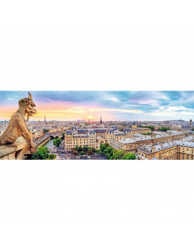 Puzzle Trefl Panorama, Vedere de la Catedrala Notre-Dame 1000