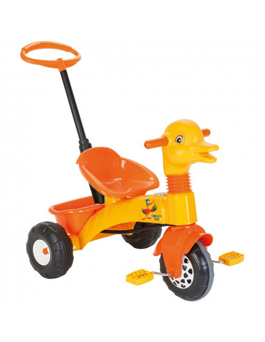 Tricicleta Pilsan Duck yellow cu maner,PL-07-141