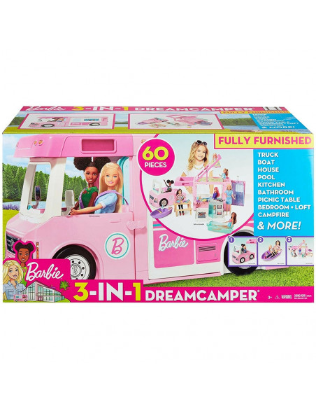Masina Barbie by Mattel Dream Camper 3 in 1,MT-GHL93