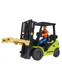 Stivuitor Dickie Toys Clark S25 Forklift cu figurina si